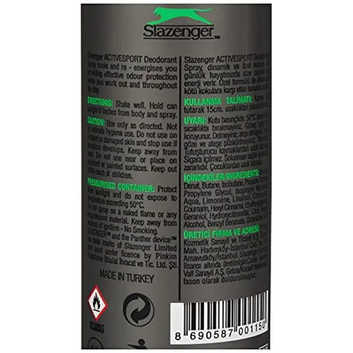 Active Sport erkek yeşil deodorant
