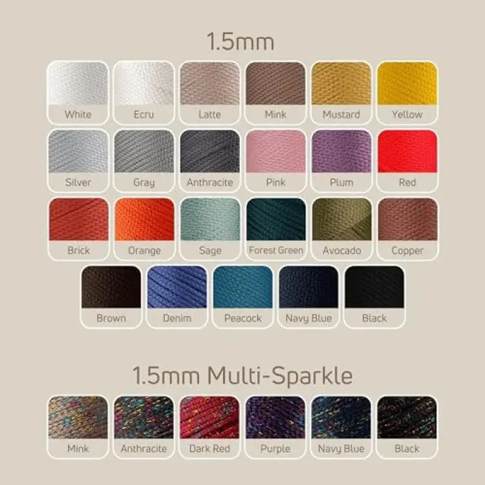Ada Çayı Polyester Makrome İpi, 1.5 mm, 100 g, 150 m