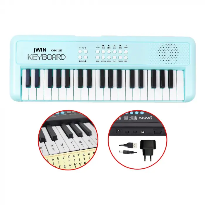 Adaptör; Cmk-1237 37 Tuşlu Elektronik Org (Etiket. Hediye), Turkuaz
