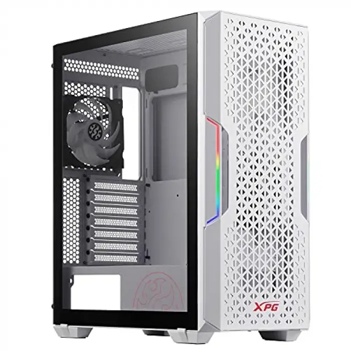 ADATA STARKER AIR Mid-Tower PC Şasi, ATX/Micro ATX, Mini-ITX, Compact Size, Tempered Glass Side Panel, I/O USB 3.0 Port, Beyaz