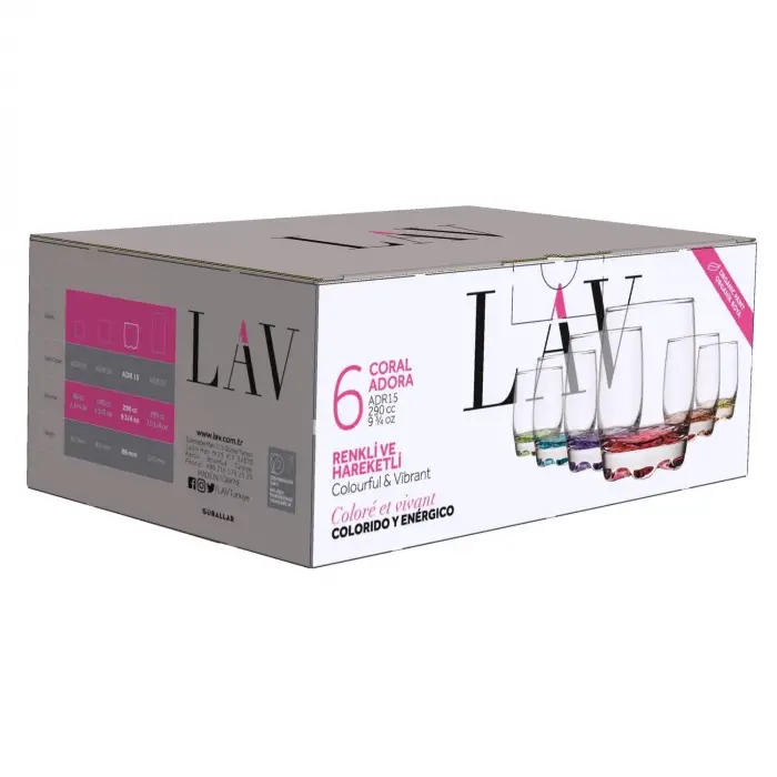 Adora Taban Boyalı 6lı Meşrubat Bardağı