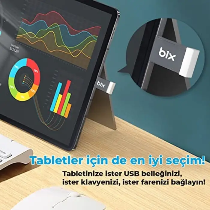 ADP-01 Type-C - USB Adaptör, Type-C Erkek – USB 3.0 Dişi Adaptör MacBook Pro 2021 iMac iPad Mini 6/Pro MacBook Air 2022 ve Diğer Type-C Cihazlarla Uyumlu
