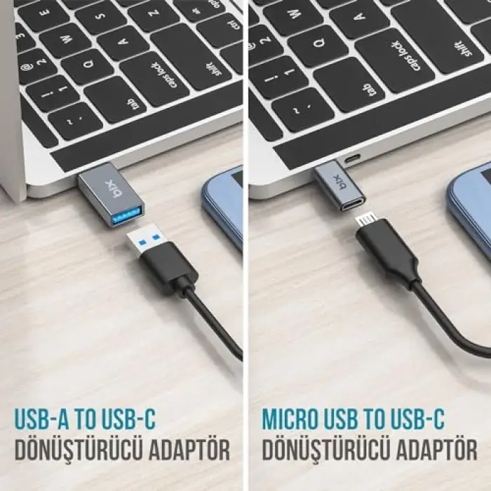 Adp-04 2si 1 Arada Type-C, Micro USB ve USB Çevirici Adaptör