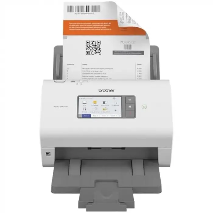 Ads-4900W Professional Desktop Scanner with Fast Scan Speeds; Duplex, Wireless, and Large Touchscreen, White