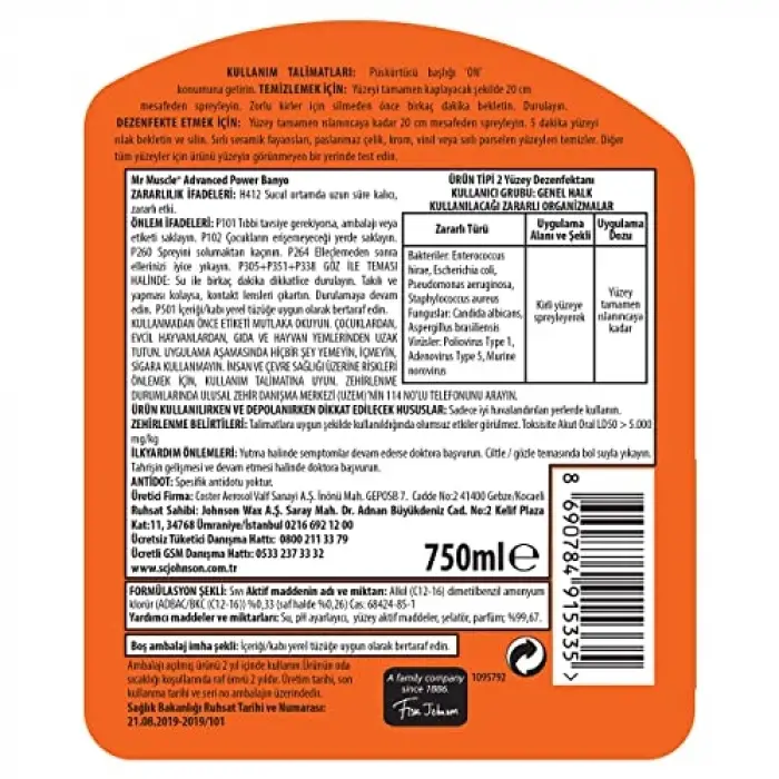 Advanced Power Virüs Etkili Banyo, 750 ml