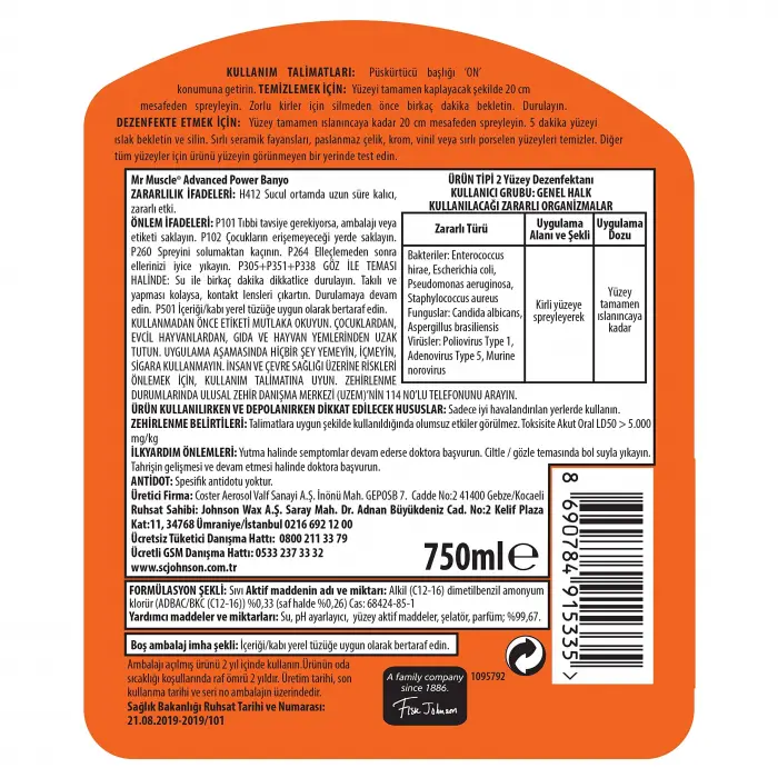 Advanced Power Virüs Etkili Banyo, 750 ml