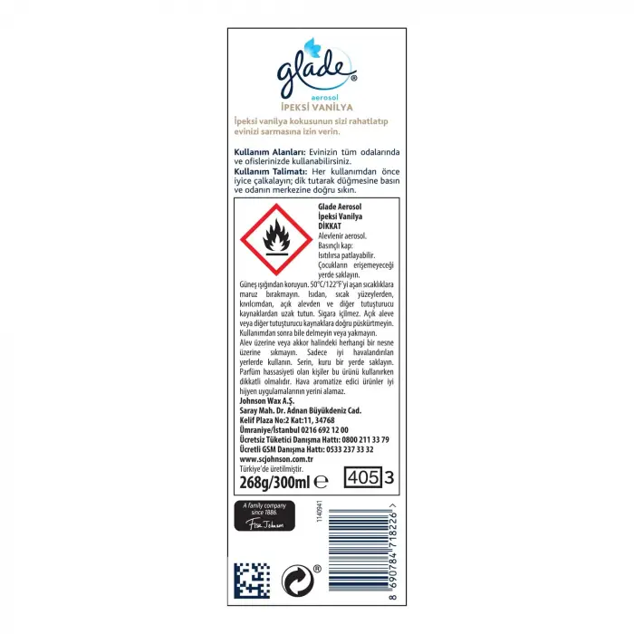 Aerosol İpeksi Vanilya 300 Ml/12 Tr