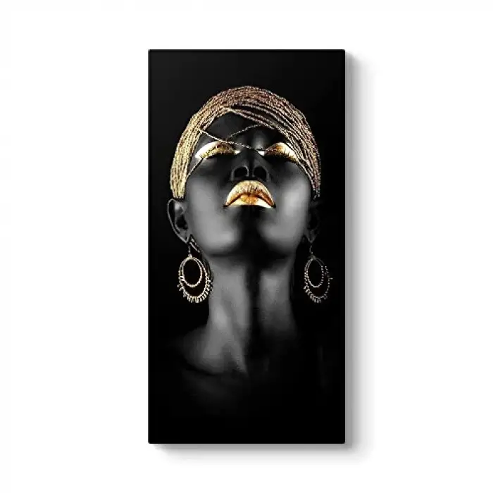 Afrikalı Kadın Kanvas Tablo 80 x 160