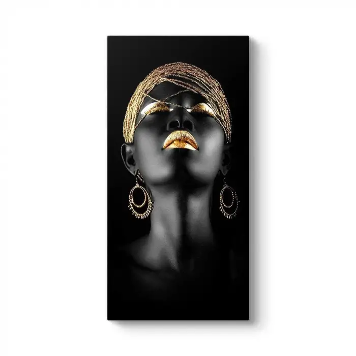 Afrikalı Kadın Kanvas Tablo 80 x 160