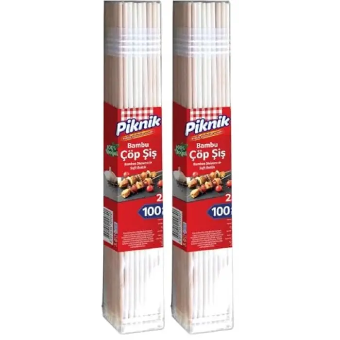 Ağaç Bambu Çöp Şiş 25 Cm–100lü 113-P 2li set