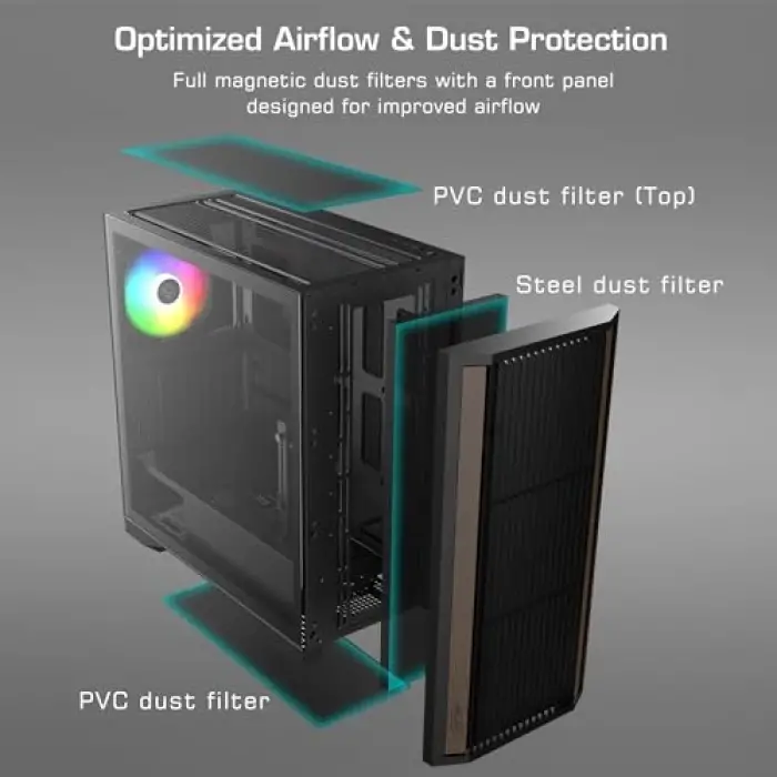 Agos Max Black Mid-Tower PC Kılıfı Siyah