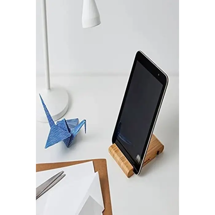 Ahşap bambu cep telefonu ve tablet tutucu stand