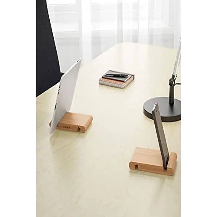Ahşap bambu cep telefonu ve tablet tutucu stand
