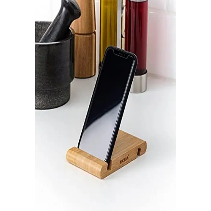 Ahşap bambu cep telefonu ve tablet tutucu stand