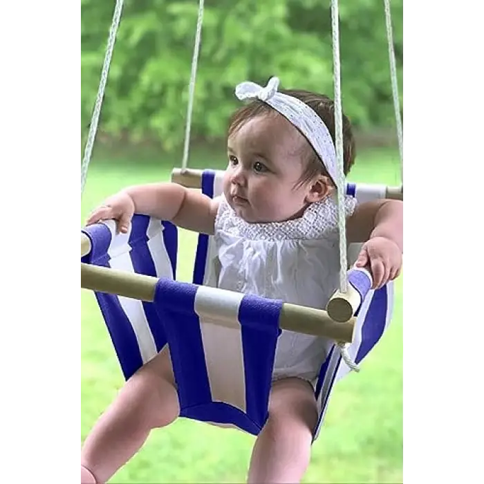 Ahşap Bebek Salıncağı (Mavi)