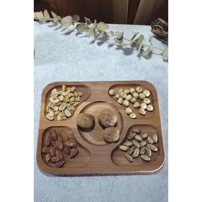 Ahşap çerezlik, kahvaltılık ve servis sunum tabağı Kz10081