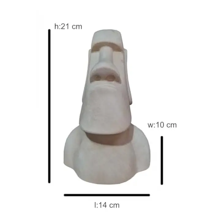 Ahşap Dekoratif Büst Heykeli Moai Totem