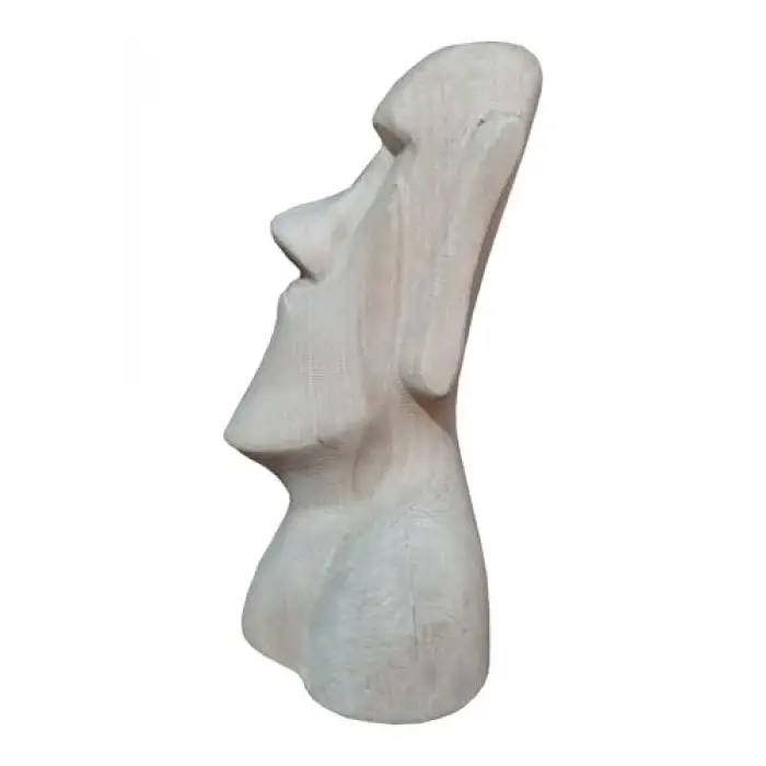 Ahşap Dekoratif Büst Heykeli Moai Totem