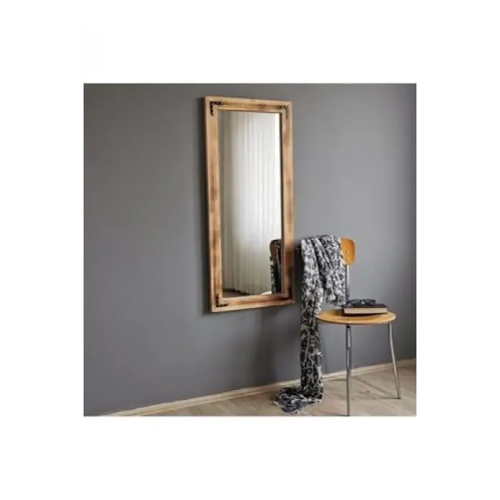 Ahşap Eskitme Dekoratif Ayna 110X50