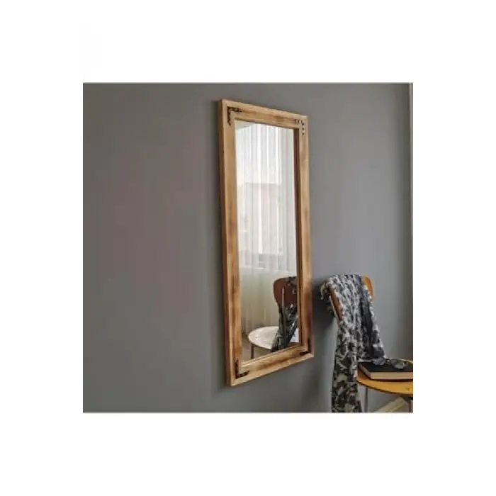 Ahşap Eskitme Dekoratif Ayna 110X50