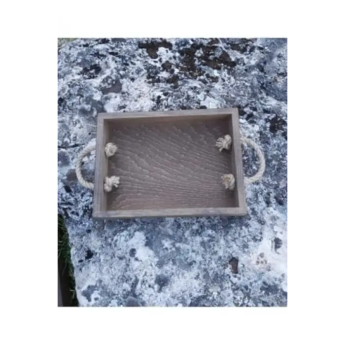 Ahşap Halatlı Dekoratif Tepsi