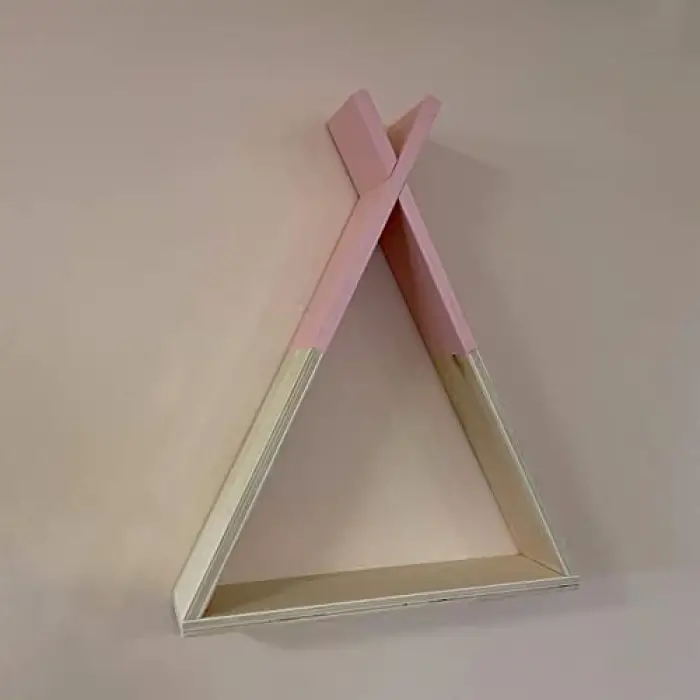 Ahşap Kızılderili Duvar Rafı (Beyaz)