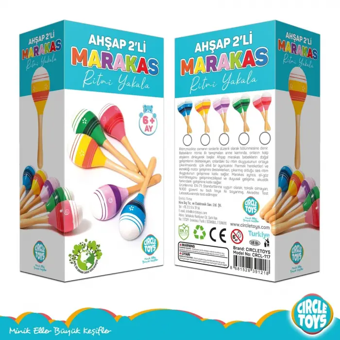 Ahşap Marakas 2li