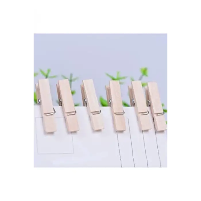 Ahşap Mini Mandal Seti, Tek Renk, 100 Adet