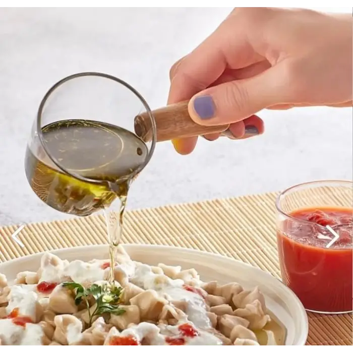 Ahşap Saplı Mika Sosluk Seti, 2li Mini Reçellik