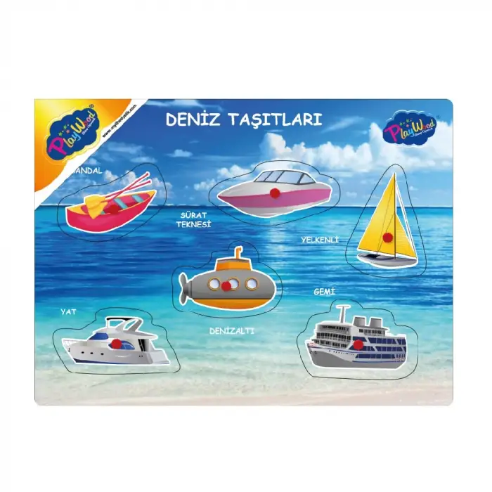 Ahşap Tutmalı Puzzle Deniz ve Hava Taşıtları