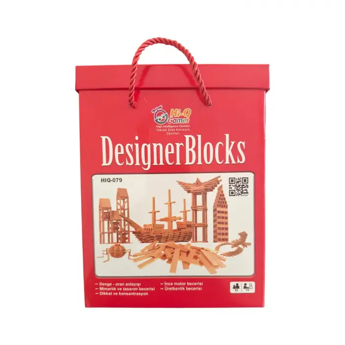 Ahşap Yapı Blokları ve Eğitici Denge Oyunu, 200 Parça