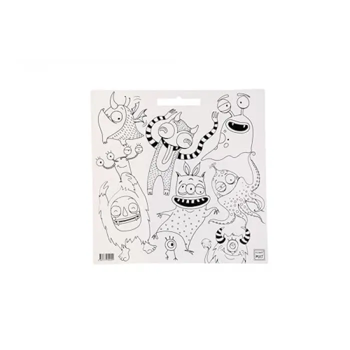 Akademi Çocuk Funny Mat White 40X40Cm - Sevimli Canavarlar