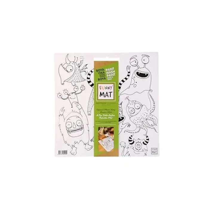 Akademi Çocuk Funny Mat White 40X40Cm - Sevimli Canavarlar