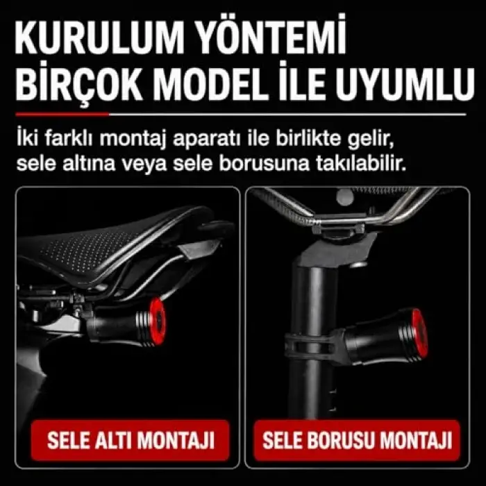 Akıllı Fren Sensörlü Bisiklet Arka Lambası