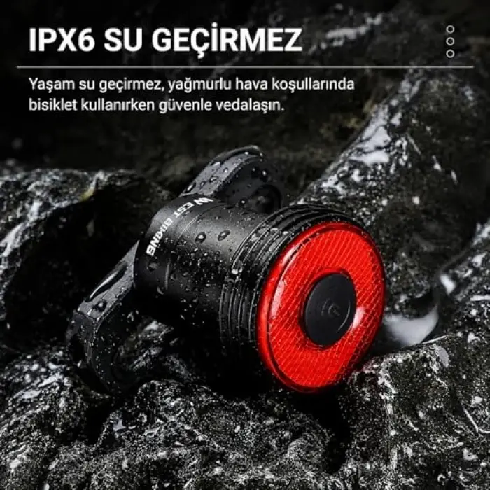 Akıllı Fren Sensörlü Bisiklet Arka Lambası