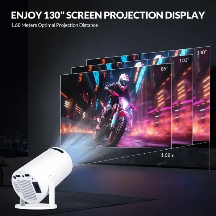 Akıllı Mini Taşınabilir Projektör, 4K 1080P, Android 11, WiFi 6 BT5.0,180° Döndürülebilir, Android/iPhone/PC/Mac Uyumlu