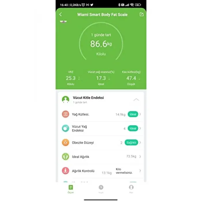 Akıllı Yağ Ölçer Bluetooth Tartı