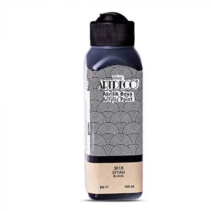 Akrilik Boya, 140 ml, Siyah 3618