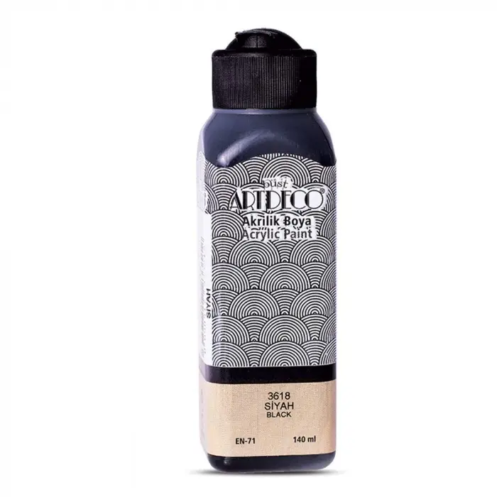 Akrilik Boya, 140 ml, Siyah 3618