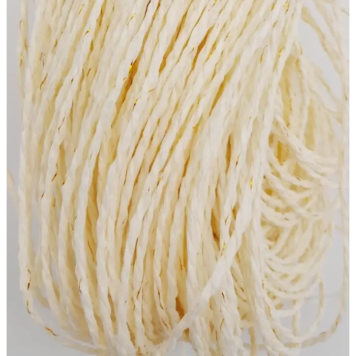 Aksesuar Simli Kağıt İp Krem Renk 400 gr