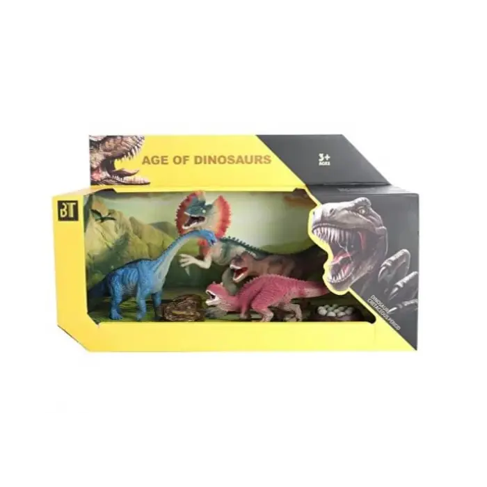 Aksesuarlı 4lü Dinozor Model Figür Seti