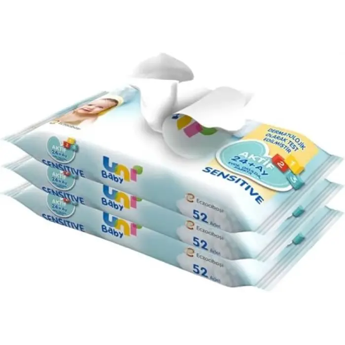 Aktif Sensitive Islak Mendil, 3 x 52 (156 Yaprak)