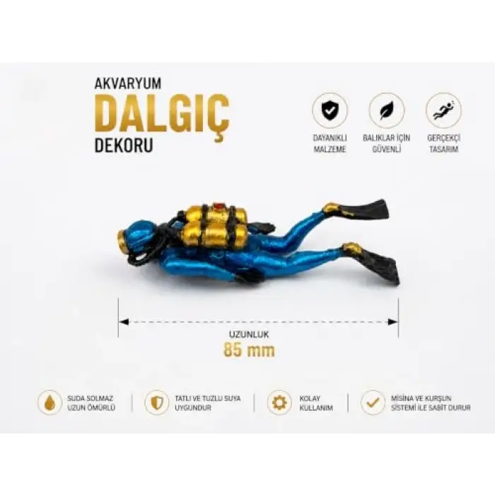Akvaryum Dalgıç Adam Dekoru Balık Adam dekoru
