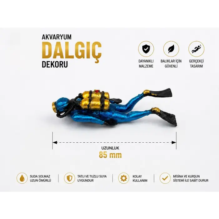 Akvaryum Dalgıç Adam Dekoru Balık Adam dekoru