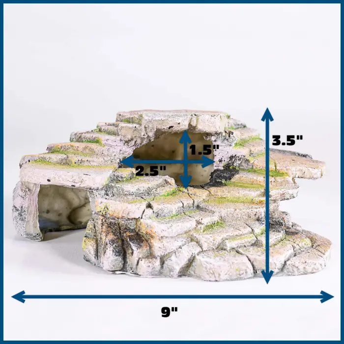 Akvaryum için Shale Step Ledge ve Cave Hide-Out Dekoru, Suni Reçine