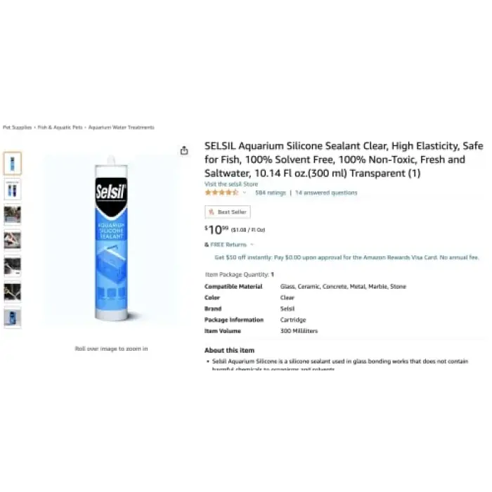 Akvaryum Silikonu Şeffaf 310 ml