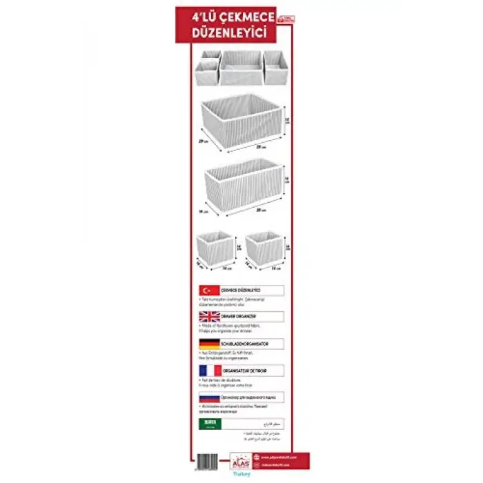 Alas Dörtlü Çekmece Düzenleyici