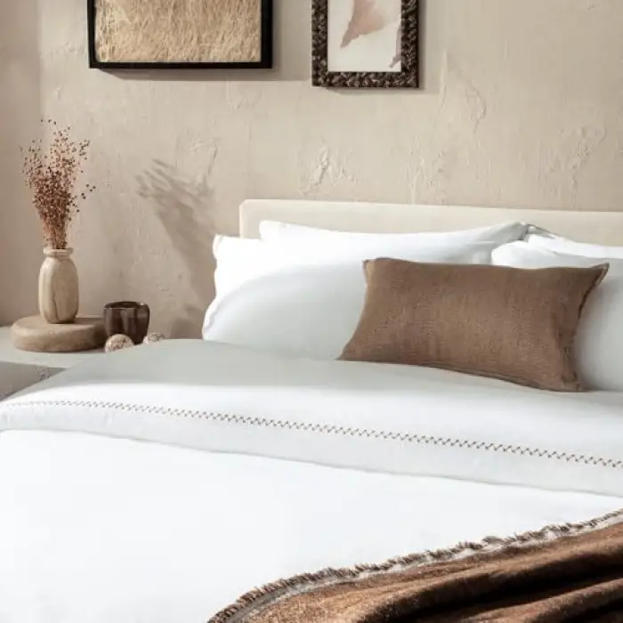 Albas Bambu King Size Nevresim Seti 230X220 Cm Ekru
