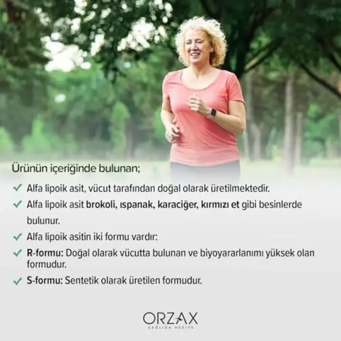 Alfa lipoik asit, 600 mg, 30 bitkisel kapsül
