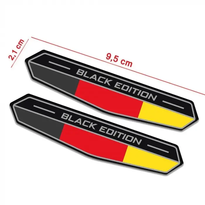 Alman Bayraklı Black Edition 3D Sticker
